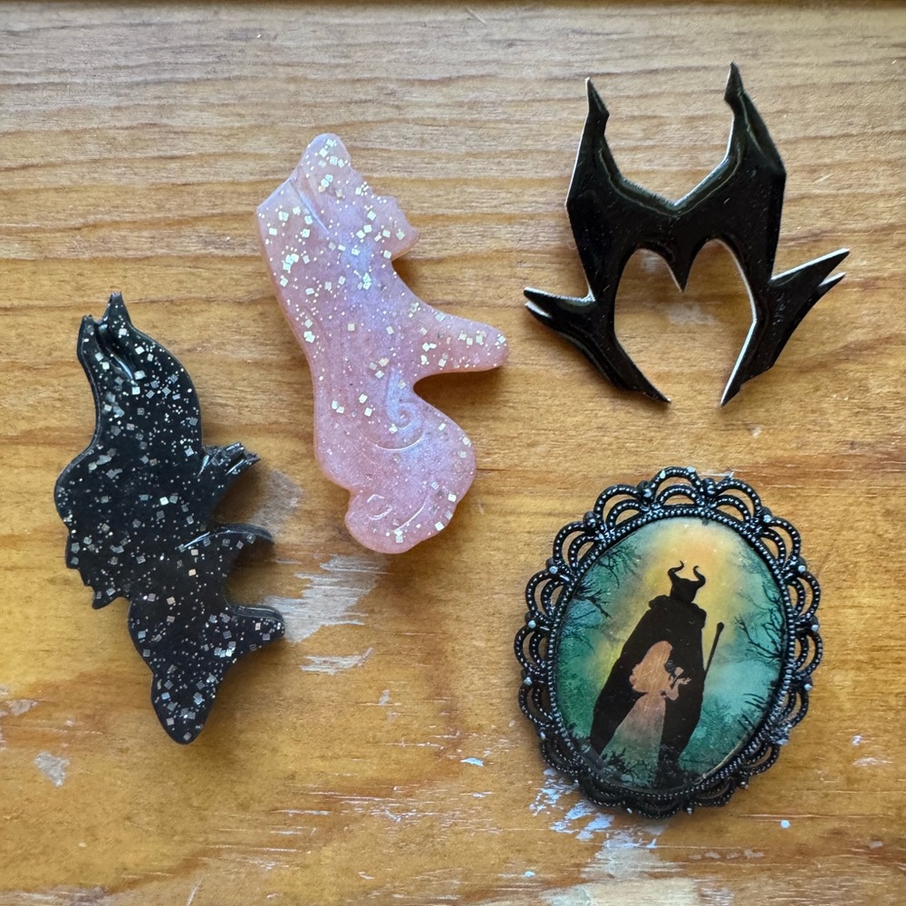 Set of Four Malificent Brooches